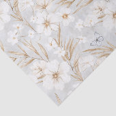 ホワイトクリームフラワーズブルー蝶ブライダルシャワー 薄葉紙 (詳細)