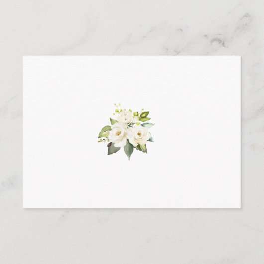 ホワイトクリームフラワーズ結婚金ゴールド宿泊施設 エンクロージャーカード (裏面)