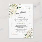 ホワイトクリームフローラゴールデンウェディングレセプション エンクロージャーカード (正面)