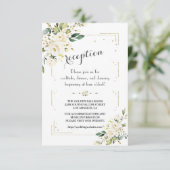 ホワイトクリームフローラゴールデンウェディングレセプション エンクロージャーカード (スタンド正面)