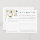 ホワイトクリームフローラブライダルシャワーレシピカード ポストカード (正面/裏面)