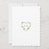 ホワイトクリームフローラ手書きスクリプトベビーシャワー 招待状 (裏面)