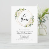 ホワイトクリームフローラ結婚25周年 招待状 (スタンド正面)