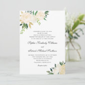 ホワイトクリームフローラ | 3親の結婚値 招待状 (スタンド正面)