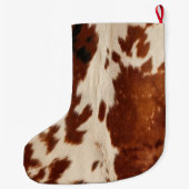 ホワイトクリームブラウン南西コウィド名 ラージクリスマスストッキング (裏面)