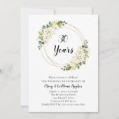 ホワイトクリーム結婚フローラ記念日 招待状 (正面)