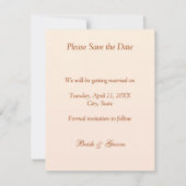 ホワイトクリーム色の蘭 Save the Date セーブザデート (裏面)