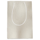 ホワイトクリーム フェイクレザー ウェディング   ミディアムペーパーバッグ (正面)