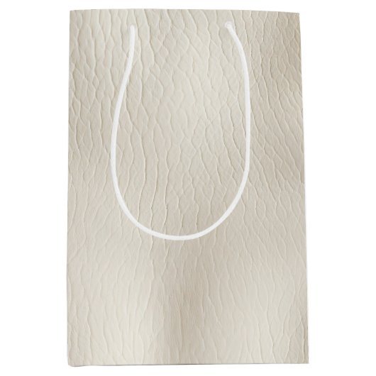 ホワイトクリーム フェイクレザー ウェディング   ミディアムペーパーバッグ (正面)