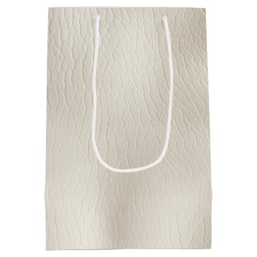 ホワイトクリーム フェイクレザー ウェディング   ミディアムペーパーバッグ (裏面)
