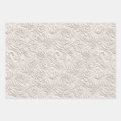 ホワイトクリーム フェイクレザー ウェディング   ラッピングペーパーシート (正面3)