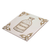 ホワイトクリーム&金ゴールドシャンプーボトルおもしろいバスルーム タイル (側面)