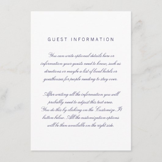 ホワイトクリーンエレガントな結婚式の挿入カード エンクロージャーカード (正面)