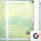 ホワイトクリーン実用的な開館時間Qrコード ウィンドウサイン (ホーム)