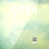 ホワイトクリーン実用的な開館時間Qrコード ウィンドウサイン (シート3)