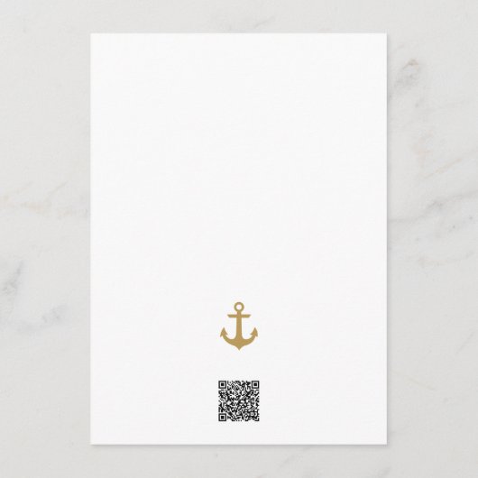 ホワイトクリーン航海のいかり結婚の挿入カード エンクロージャーカード (裏面)