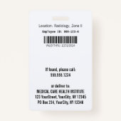 ホワイトクリーン詳細なカドゥーセウス医療写真ID バッジ (裏面)