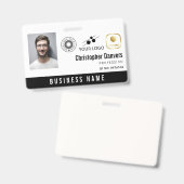 ホワイトクリーン3ロゴの追加オフィス従業員 バッジ (正面＆裏面)