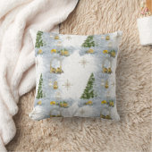 ホワイトクリ結婚スマスのリピートデザイン クッション (ブランケット)