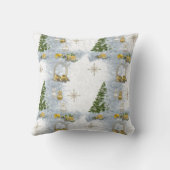 ホワイトクリ結婚スマスのリピートデザイン クッション (裏面)