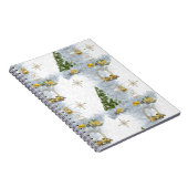 ホワイトクリ結婚スマスのリピートデザイン ノートブック (右側)