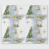 ホワイトクリ結婚スマスのリピートデザイン ラッピングペーパー (フラット)