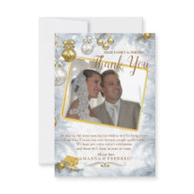 ホワイトクリ結婚スマスサンキューカード