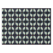 ホワイトクレマチスフラワーペア抽象芸術 テーブルクロス (正面(横))