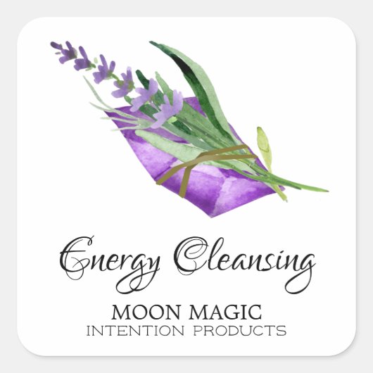 ホワイトクレンジング意図キャンドルスクエアラベル スクエアシール (正面)