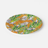 ホワイトクロキュース春花花花柄イエロー ペーパープレート (アングル)