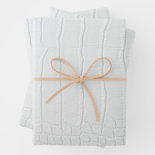 ホワイトクロコダイルスキンプリント新規 ラッピングペーパーシート (インサイチュ)