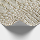 ホワイトクロコダレアリゲータースキンフェイクレザープリント ラッピングペーパー (角)