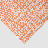 ホワイトクロシェ編みレース模様のオレンジ色の皮 薄葉紙 (詳細)