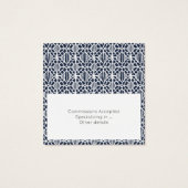 ホワイトクロシェ編みレース模様の名刺を持つ海軍 (裏面)