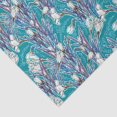 ホワイトクロシズガーデンフラワーズボタニックフローラティール(緑がかった色) 薄葉紙 (詳細)