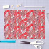 ホワイトクロシズガーデンフラワーズボタニックレッド 薄葉紙 (クラフト)