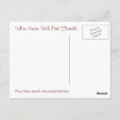 ホワイトクロスとピンクの花模様 ポストカード (裏面)