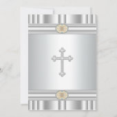 ホワイトクロスガールズエレガント金ゴールドファーストコミュニオン 招待状 (裏面)