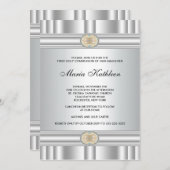 ホワイトクロスガールズエレガント金ゴールドファーストコミュニオン 招待状 (正面/裏面)