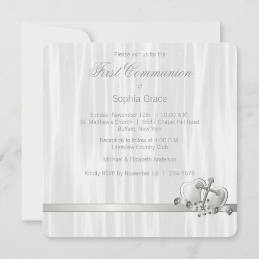 ホワイトクロスガールズホワイトフォトファースト聖餐式 招待状 (裏面)