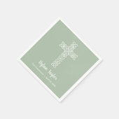 ホワイトクロスセージ緑の最初の共産宗教 スタンダードカクテルナプキン (角)