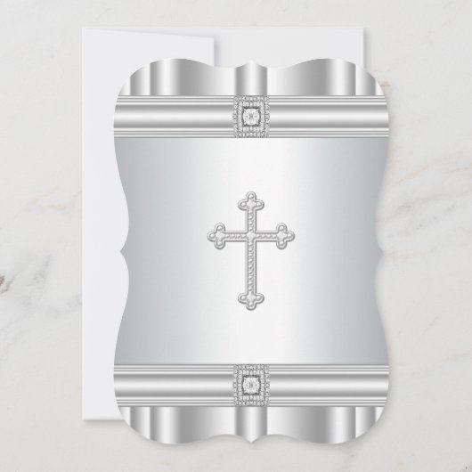 ホワイトクロスダイヤモンドガールズホワイトファースト聖餐式 招待状 (裏面)