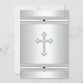 ホワイトクロスダイヤモンドガールズホワイトファースト聖餐式 招待状 (裏面)