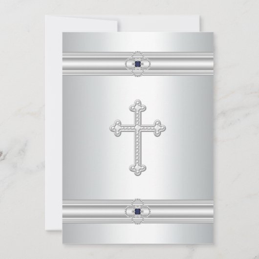 ホワイトクロスダイヤモンドガールズホワイトファースト聖餐式 招待状 (裏面)