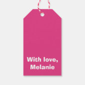 ホワイトクロストッチオン明るい赤紫色 ギフトタグ (裏面)