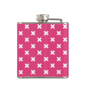 ホワイトクロストッチオン明るい赤紫色 フラスク (裏面)