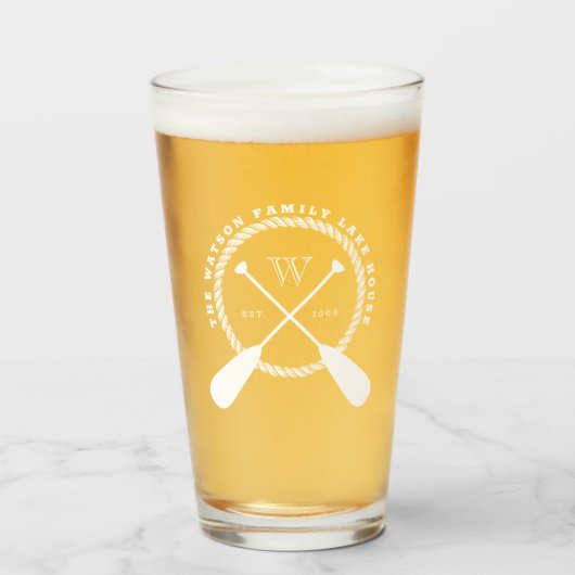 ホワイトクロスパドルレイクハウスファミリ名の追加 タンブラーグラス (ドリンク正面)