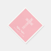 ホワイトクロスピンク第1聖餐式 スタンダードカクテルナプキン (角)