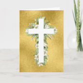 ホワイトクロスフラワーグリーティングカード カード (正面)