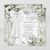 ホワイトクロスフローラファーストコミュニオン 招待状 (正面/裏面)